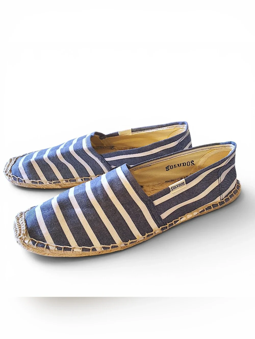 Soludos Striped Espadrilles Women’s Size 10 Blue White Slip On Flats